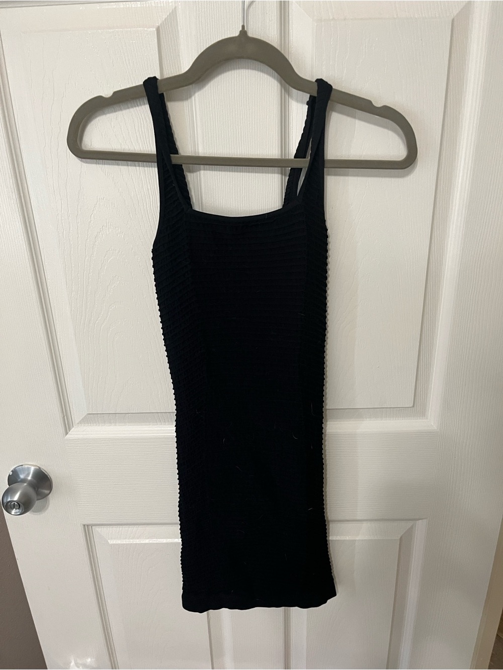BCBGeneration Black Ribbed BodyCon with back cut out dress
